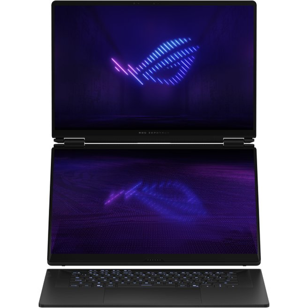 ASUS ROG Zephyrus Duo GX651AX-SR005X Intel Core Ultra 9 386H Hybride (2-in-1) 40,6 cm (16") Touchscreen WQXGA+ 64 GB LPDDR5x-SDRAM 2 TB SSD NVIDIA GeForce RTX 5090 Wi-Fi 7 (802.11be) Windows 11 Pro Grijs