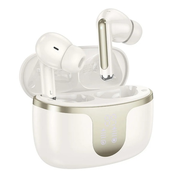 Hoco EQ10 bluetooth fülhallgató SZTEREO (v5.3, TWS, mikrofon, LED kijelző + töltőtok) FEHÉR (EQ10_W) (EQ10_W)