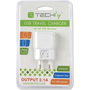 Techly IPW-USB-21EC зарядно за мобилни устройства GPS, MP3, PDA, Смартфон, Таблет Бяла Променлив ток (AC) На закрито