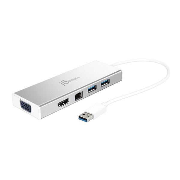 j5create JUD380 Ledningsført USB 3.2 Gen 1 (3.1 Gen 1) Type-A Sølv