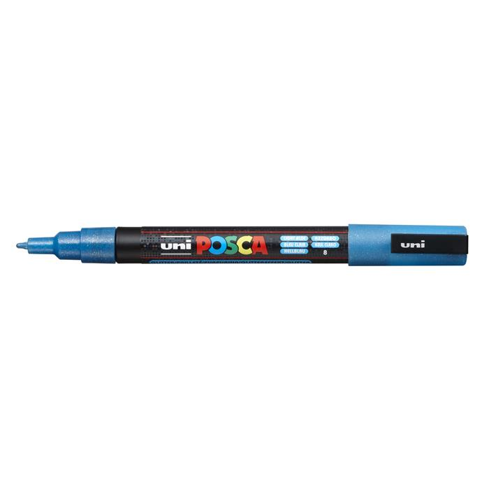Uni Posca 0,9-1,3 mm Dekormarker - Fényes kék (1db) (2UPC3MLK)