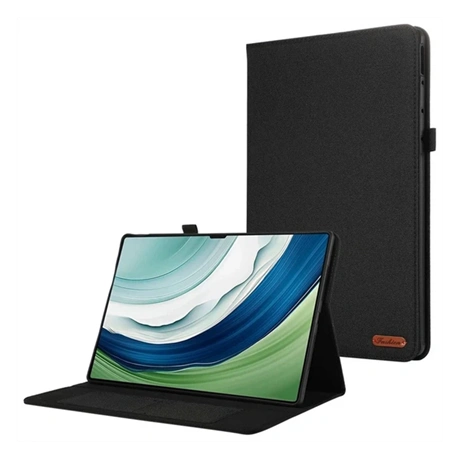 gigapack Tok álló, bőr hatású (FLIP, oldalra nyíló, asztali tartó, textil hatás) FEKETE Huawei MatePad Pro 12.2 " csomagolás" (GP-164656)