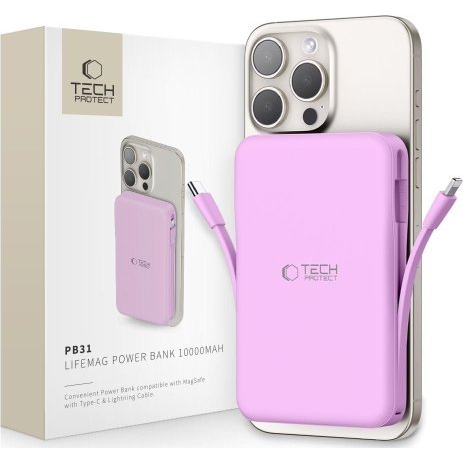Tech-Protect PB31 LifeMag MagSafe Power Bank 10000mAh Lila