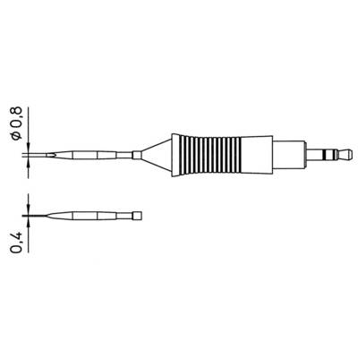 Weller RT8 WMRP mikro pákához hosszú, keskeny, kétoldalt csapott, véső formájú pákahegy, forrasztóhegy 0.8 mm (T0054460999N)