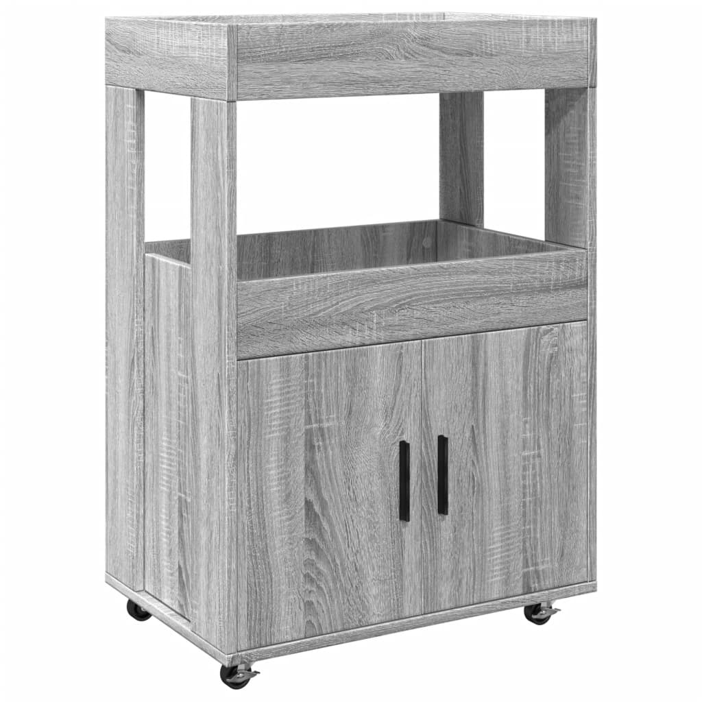 szürke sonoma színű szerelt fa bárkocsi 60 x 39,5 x 89 cm (848274)