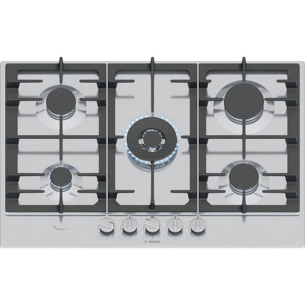 Bosch Serie 6 PCQ7A5I90 kookplaat Roestvrijstaal Ingebouwd 75 cm Gaskookplaat 5 zone(s)