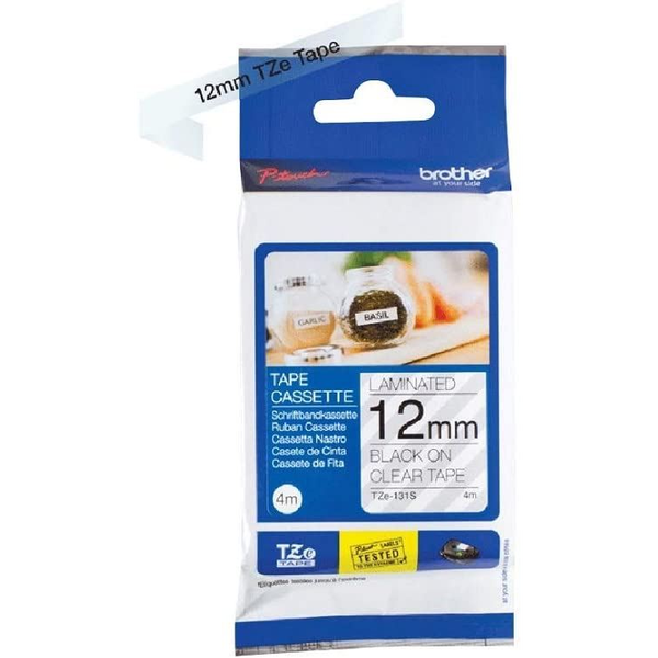 Brother TZE131S labelprinter-tape Zwart op zilver TZe