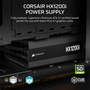 Захранване Corsair HX1200i, 1200 Watt, 80 PLUS Platinum, съвместимо с ATX 3.1 & PCIe 5.1, черно