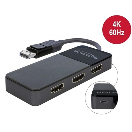 DELOCK DisplayPort 1.4 Splitter 1 x DisplayPort zu 3 x HDMI MST