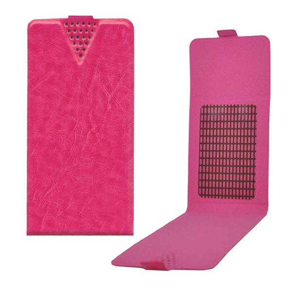 Tok álló, bőr hatású (FLIP, öntapadós rögzítés, univerzális, 4.5