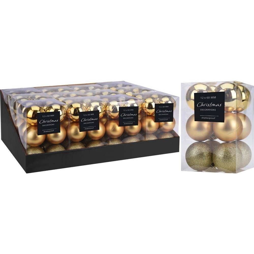 Karácsonyi Gömb 60mm 12db Arany CAN204600 (HV605082-SW Mondex)
