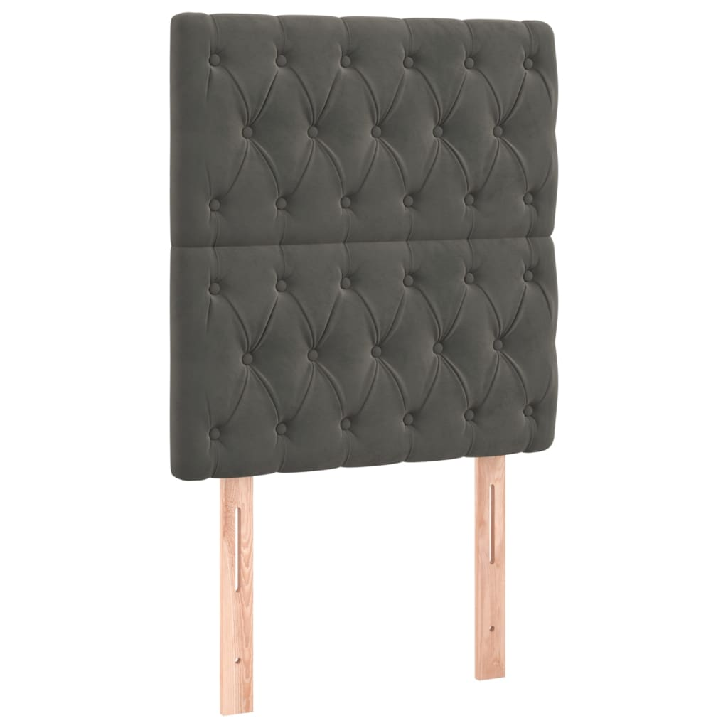 2 db sötétszürke bársony fejtámla 80x7x78/88 cm (3116699)