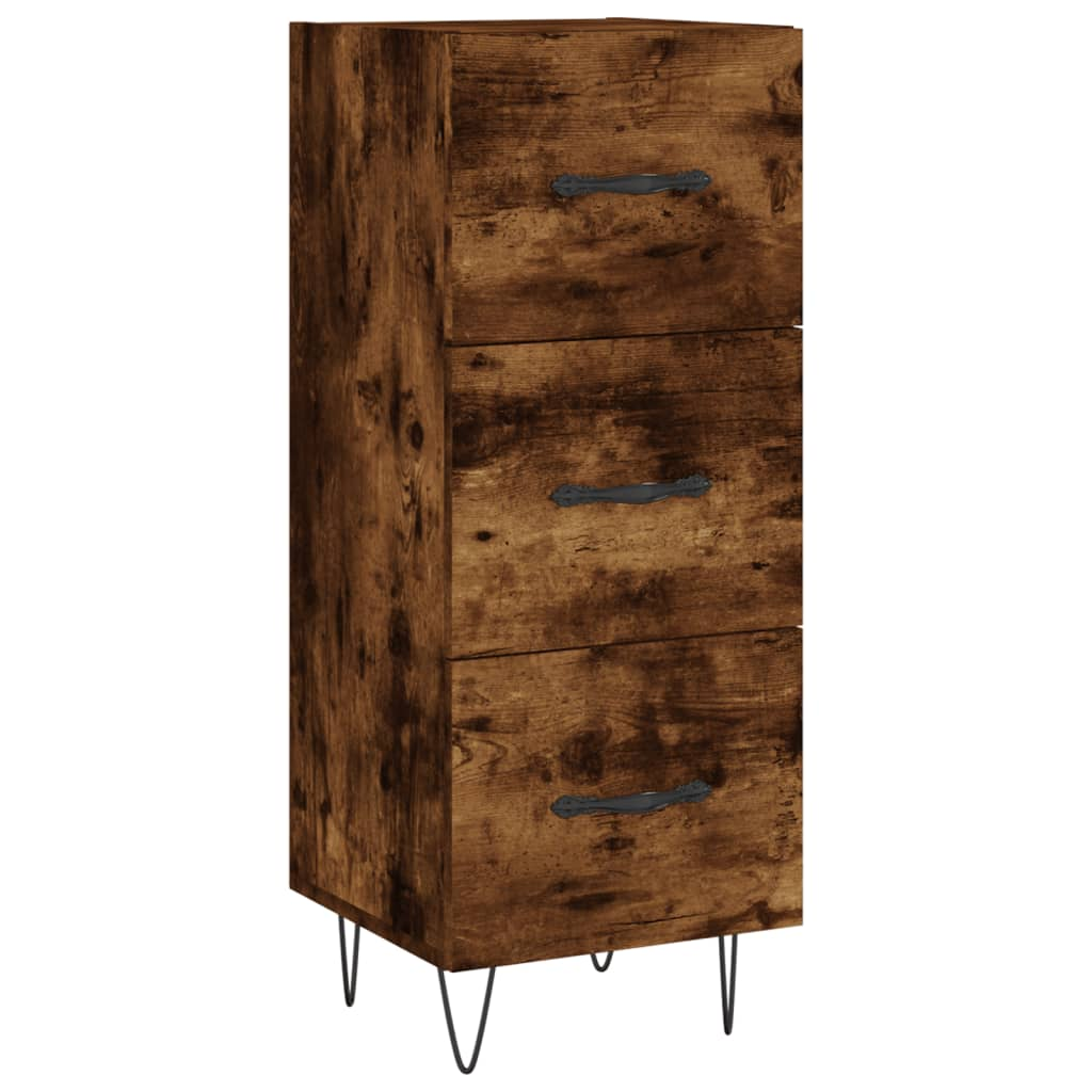 füstös tölgy színű szerelt fa tálalószekrény 34,5 x 34 x 90 cm (828601)