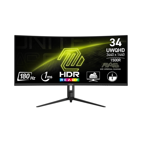 Monitor de gaming curbat MSI MAG 342CQR E2 34" UWQHD 180Hz VA, negru