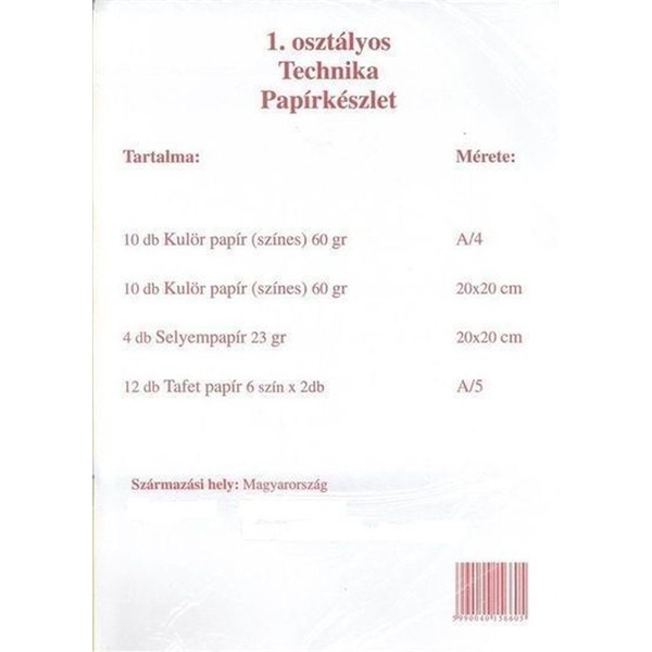1. osztályos technika csomag (P0019-2030)
