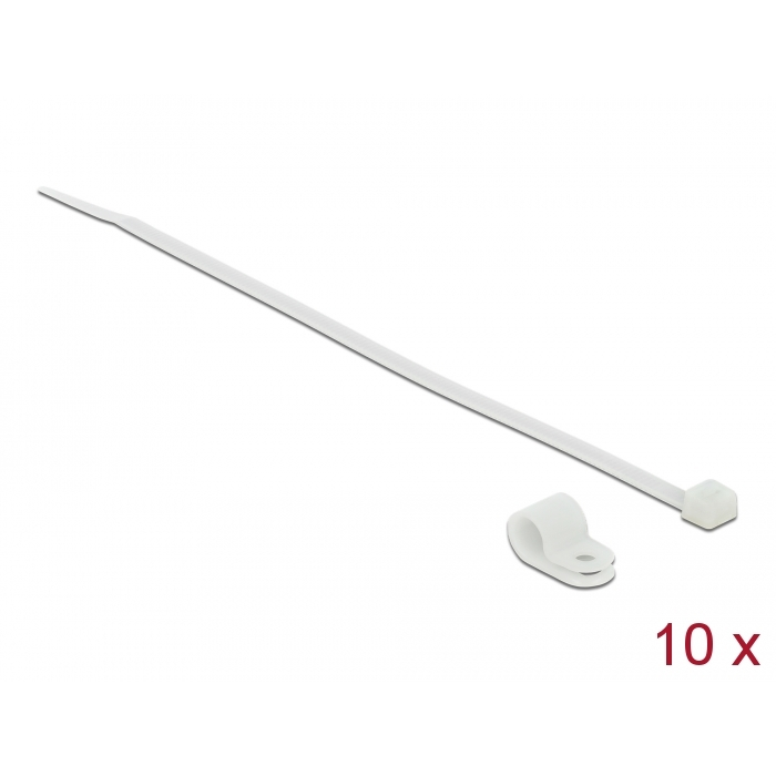 Delock Fehér színű, összekapcsoló pánt készlet 7,9 mm H 250 x Sz 3,6 mm kábelekkel (18865) (18865)