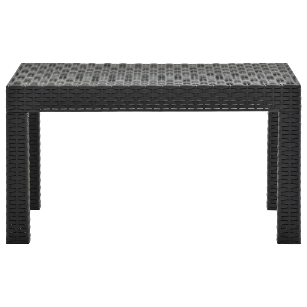 antracitszürke PP rattan kerti asztal 58 x 58 x 41 cm (315640)