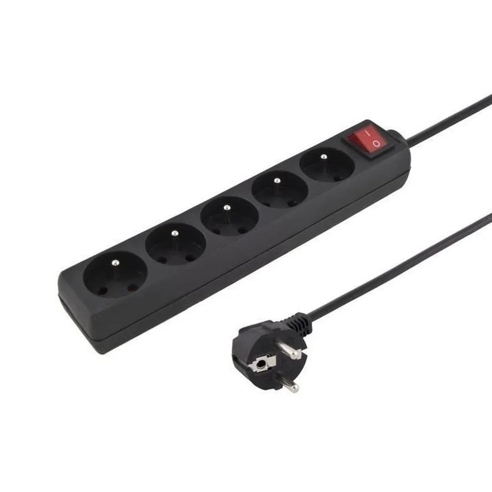 PremiumCord hosszabbító kapcsolóval 5 francia aljzat 3m fekete (ppa5k-03bk) (ppa5k-03bk)