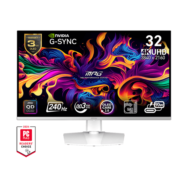 MSI MPG 321URXW QD-OLED Monitor PC 80 cm (31.5") 3840 x 2160 Pixel 4K Ultra HD Bianco