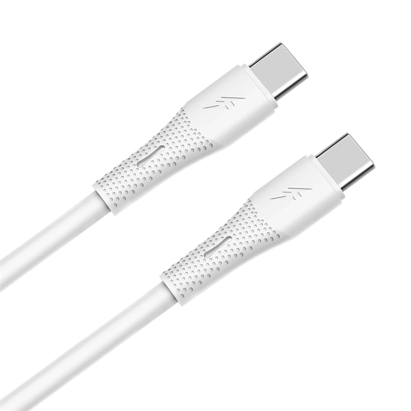 AVAX CB3307 60W USB-C gyorstöltő szilikon kábel, 1.5 m, fehér (AVAX_CB3307)
