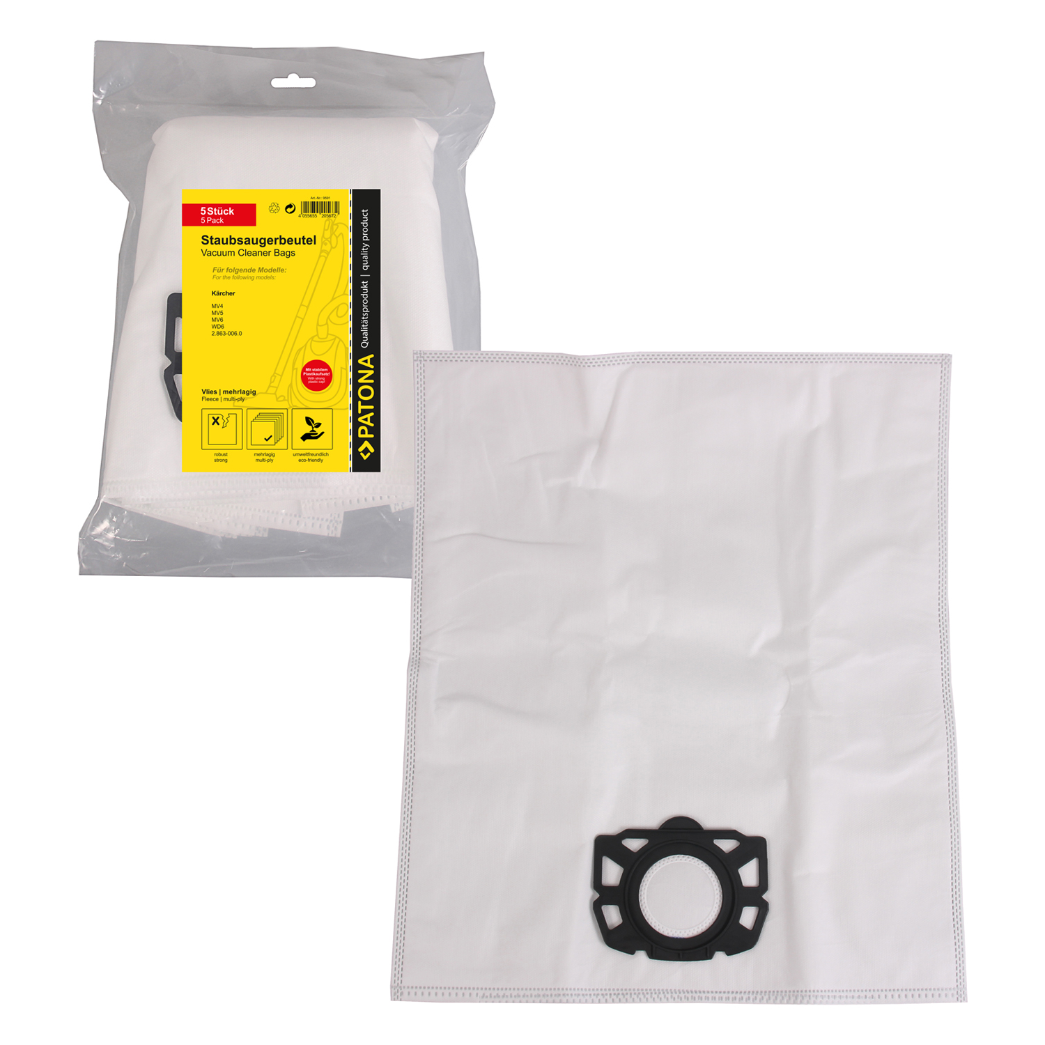 Patona PT9591 Kärcher WD4 / WD5 / WD6 Porszívó Szövet porzsák (5db / csomag) (PT9591)