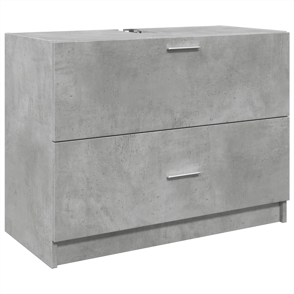 betonszürke szerelt fa mosdószekrény 78 x 37 x 59 cm (848118)