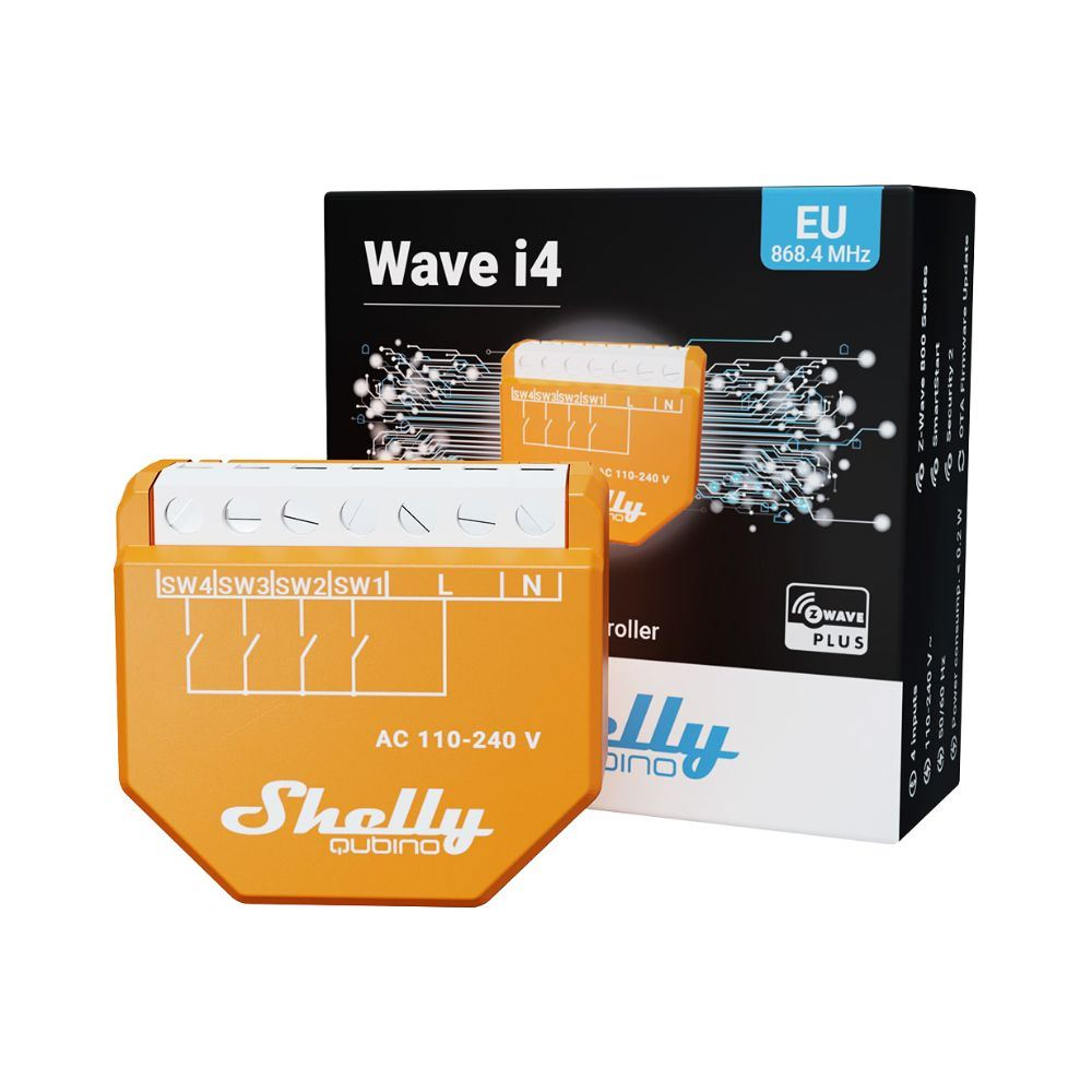 Shelly WAVE i4 vezeték nélküli okos bemeneti modul Z-Wave protokollal (ALL-KIE-WAVEI4) (ALL-KIE-WAVEI4)