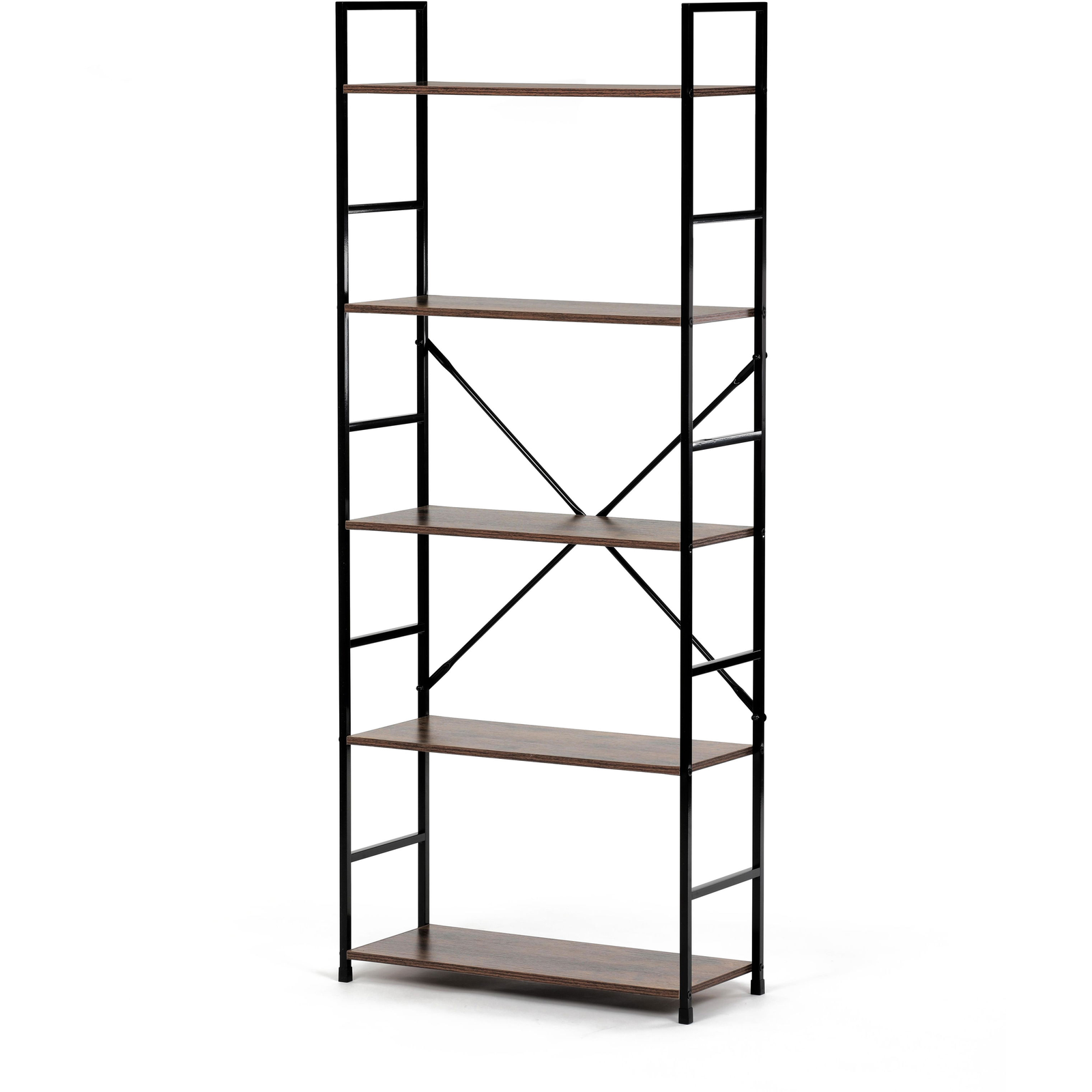 Régi fa dekor polc, MDF, fekete lakk, 5 db (GD-225 OLW)