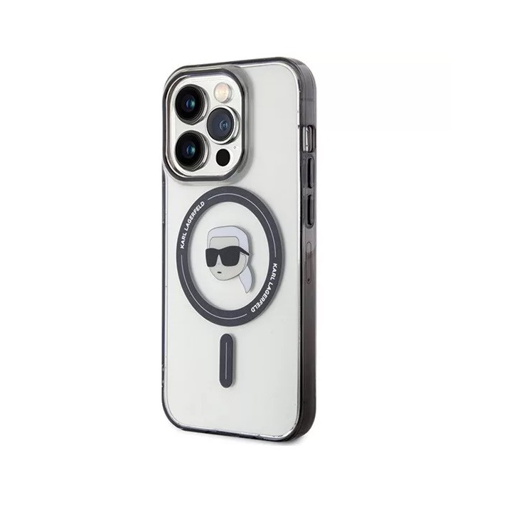 Karl Lagerfeld IML Karl's Head MagSafe Apple iPhone 15 Pro Tok - Átlátszó (KLHMP15LHKHNOTK)