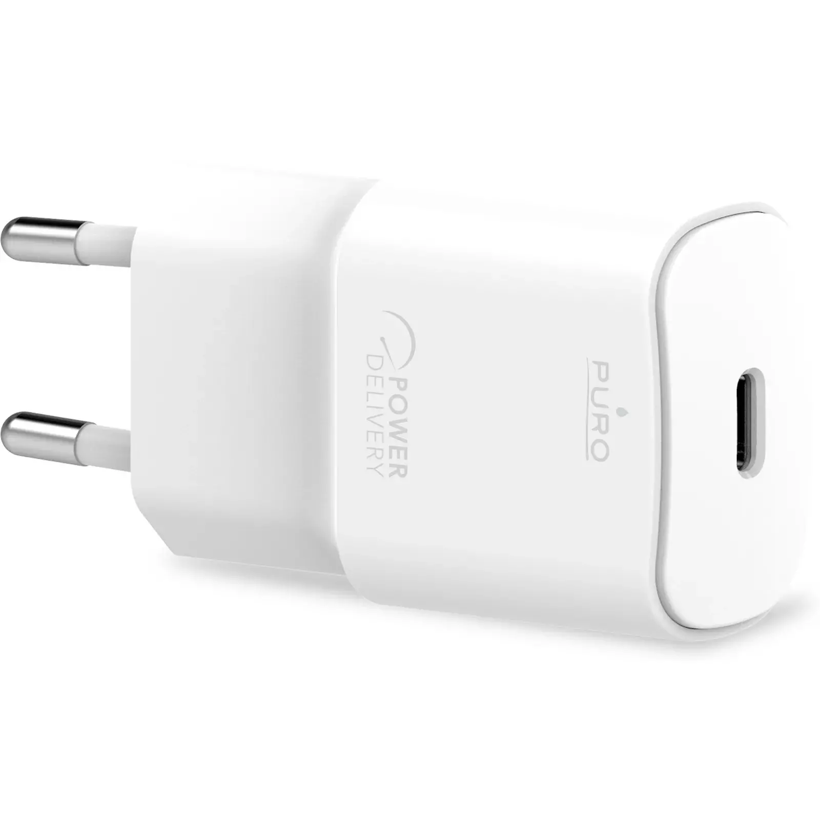 PURO White Mini Fast Travel Charger - Rýchla (PWFCMTCUSBC20WWHI)