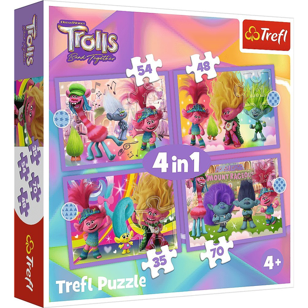 Trefl Trolls Adventures of colorful Puslespil 54 stk Tegnefilm