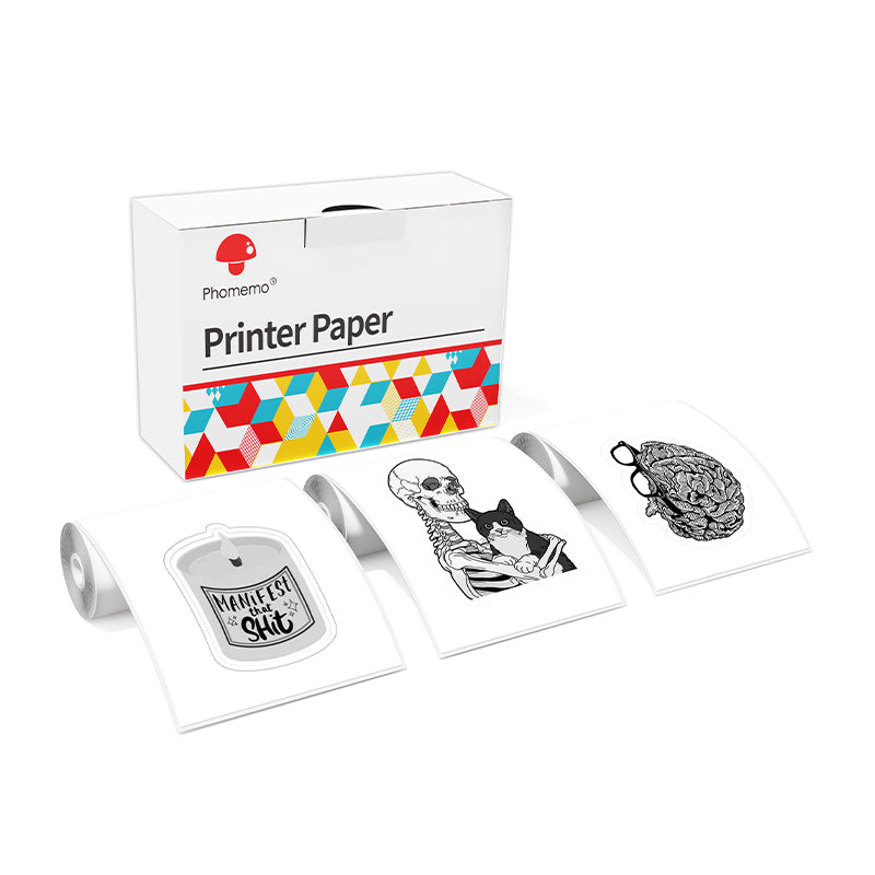 Phomemo Q12-RMS10 50mm x 3,5m Címke hőtranszferes nyomtatóhoz - Fehér (3 tekercs/csomag) (Q12-RMS10)