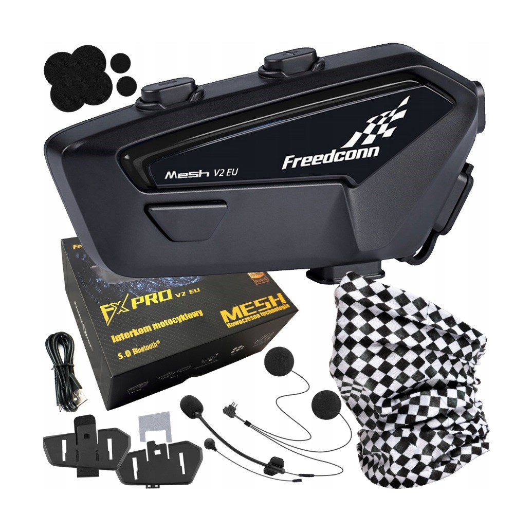 FreenConn FX Pro V2 Motoros intercom - Fekete (FX PRO V2)