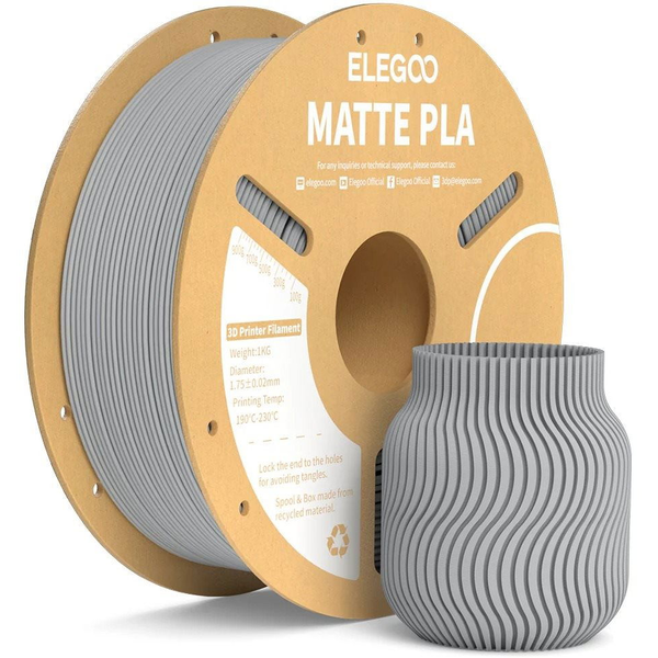 Elegoo PLA MATTE - 1,75mm, 1kg, Cardboard Spool, Slate Grey