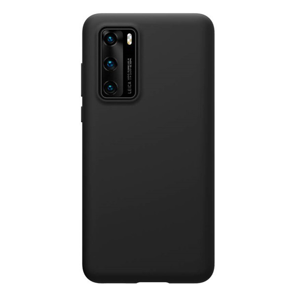 NILLKIN FLEX PURE szilikon telefonvédő (ultravékony, környezetbarát, mikrofiber plüss belső, matt) FEKETE [Huawei P40]