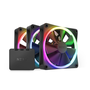 NZXT F120 RGB Triple Pack ház hűtő ventilátor 3db, 12cm fekete + vezérlő (RF-R12TF-B1)