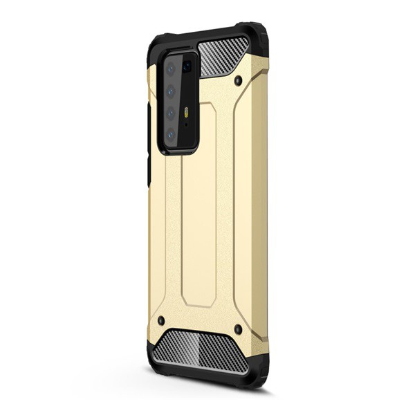 Defender műanyag telefonvédő (közepesen ütésálló, légpárnás sarok, szilikon belső, fémhatás) ARANY [Huawei P40 Pro 5G] (5996457933167)
