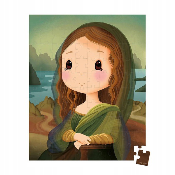 Janod Puzzle inspirované Leonardem da Vinci v kufříku 100 dílků