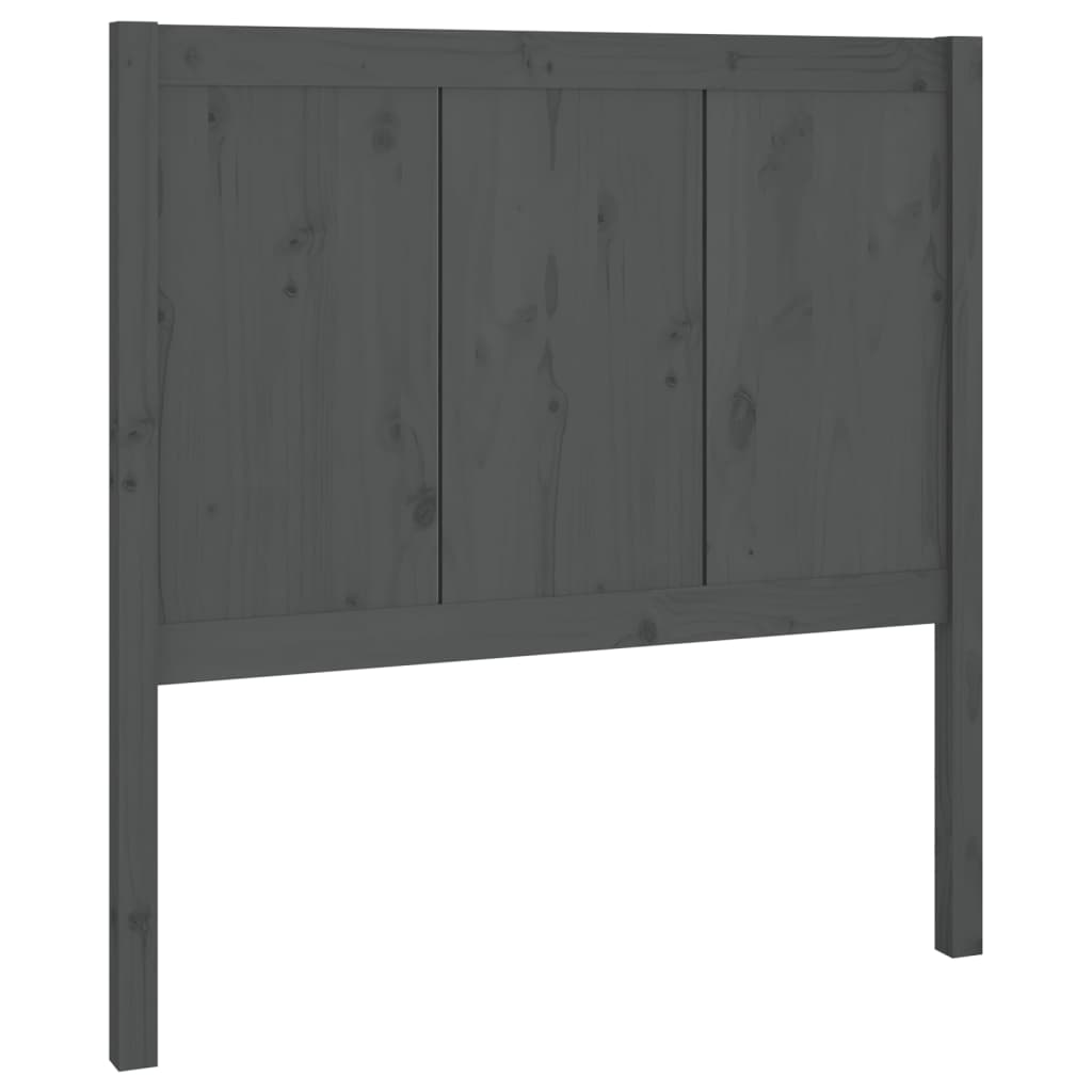 szürke tömör fenyőfa ágyfejtámla 80,5 x 4 x 100 cm (818067)