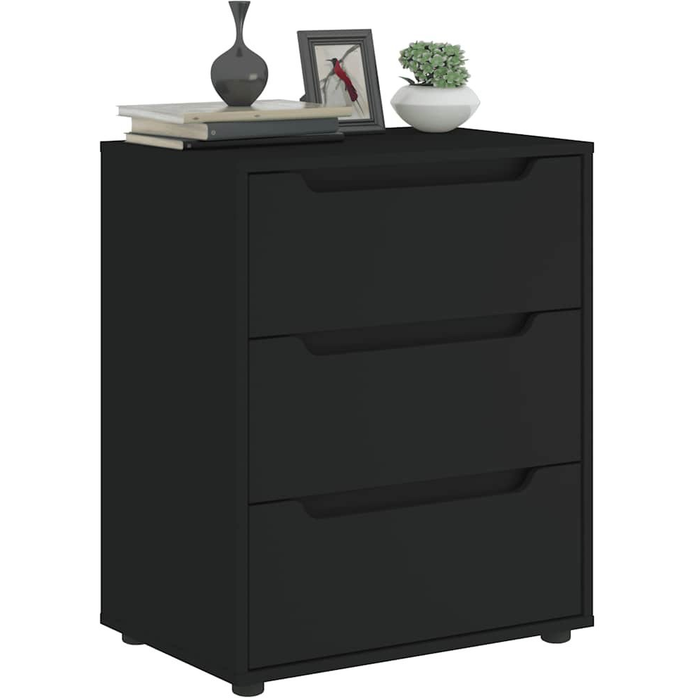 VISNES fekete szerelt fa tálalószekrény 60x40x73 cm (4108285 VidaXL)