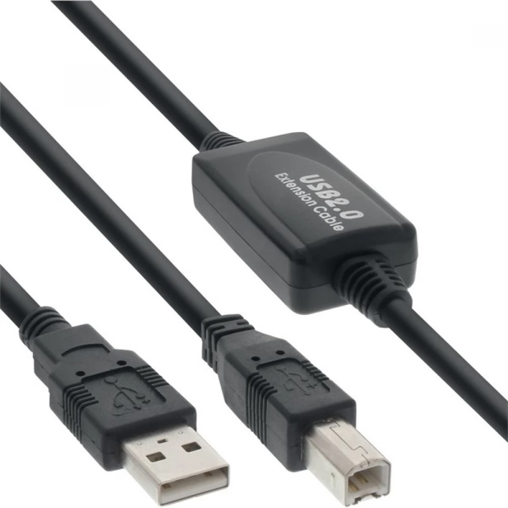 Premiumcord KU2REP10AB USB-A apa - USB-B apa 2.0 Hosszabbító kábel - Fekete (10m) (KU2REP10AB)