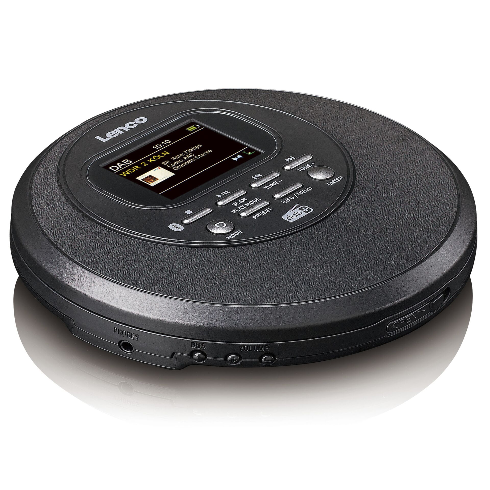 Lenco CD-500BK Discman Hordozható CD lejátszó - Fekete (CD-500BK)
