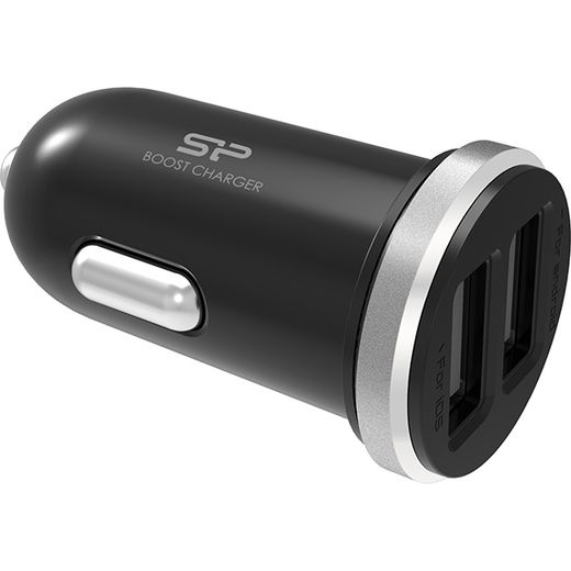 Зарядно за кола Silicon Power, 2 x USB, 2.1A, 10.5W, Черно