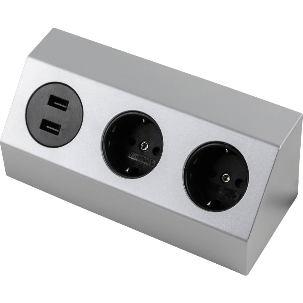 Heitronic 500070 Hálózati elosztó Fehér, Ezüst 1m (h500070)