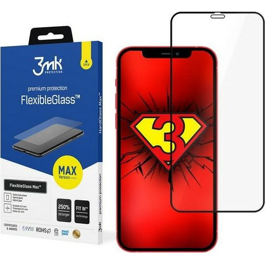 3mk FlexibleGlass Max hibrid üvegfólia 7H Fekete Apple iPhone 12/12 Pro (109863)