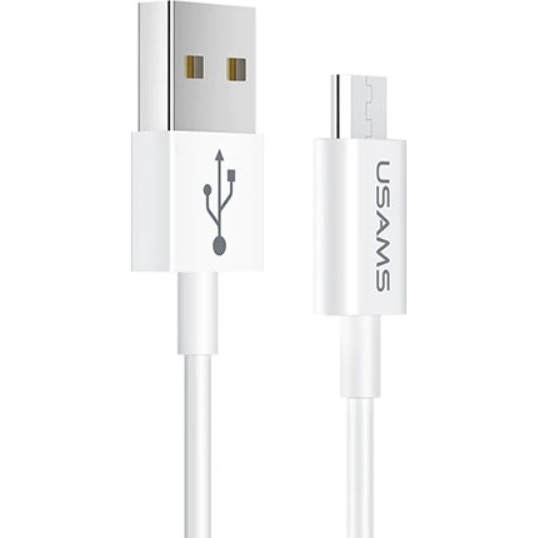 Usams U23 adatkábel (USB - microUSB, 2A, gyorstöltő, 100cm) FEHÉR (SJ284USB01)