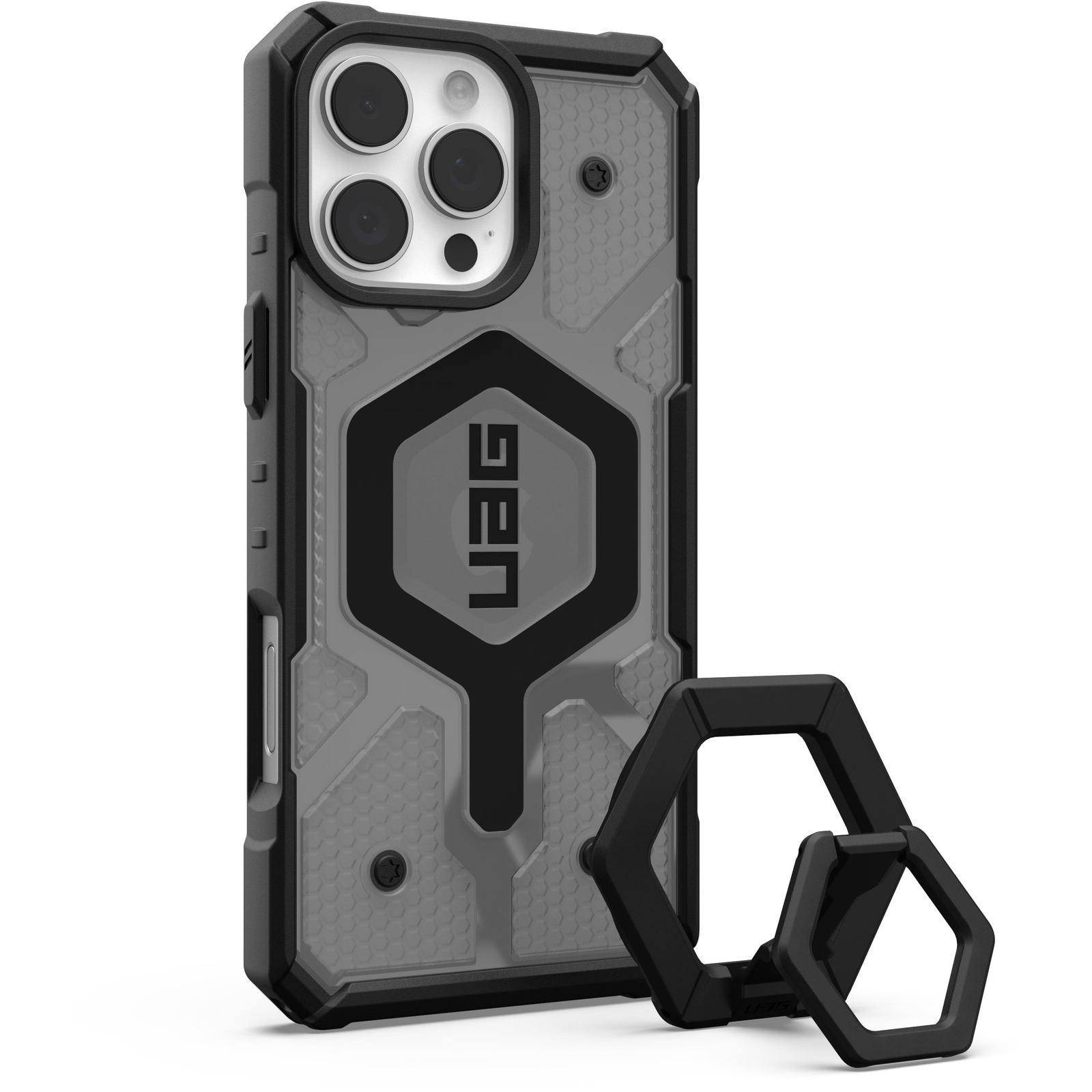 UAG Pathfinder Clear Magsafe Ash/Black Stand iPhone 16 Pro Max tok (1144651BV02)