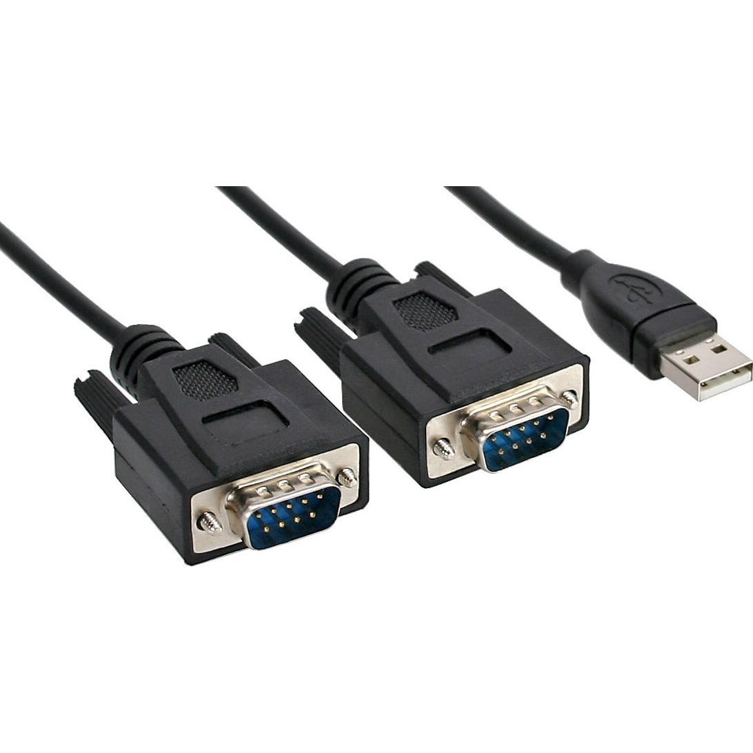 InLine 33305M csatlakozó átlakító 9pin Sub D male 2 x RS232 9 Pin Sub-D Fekete (33305M)