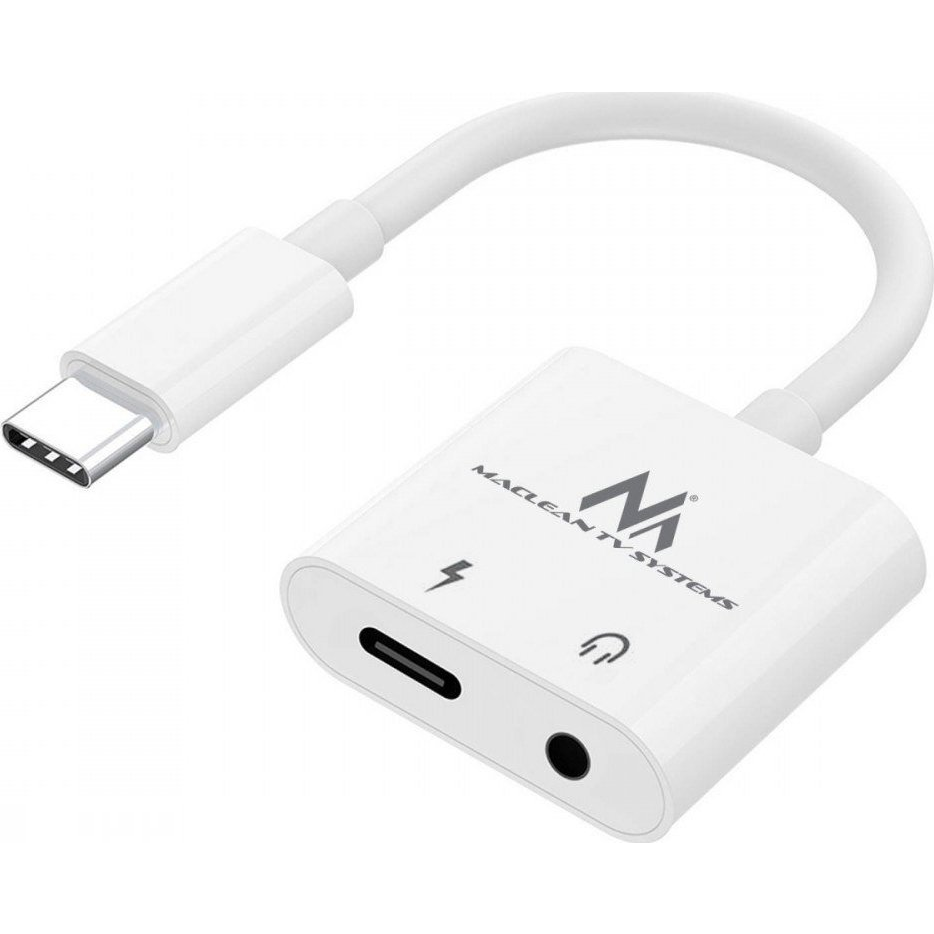 Maclean Adapter Usb Type-C - 3,5 mm-Es Mini Jack Z Power Delivery Pd 30W Maclean, Mctv-848 (MCTV-848)