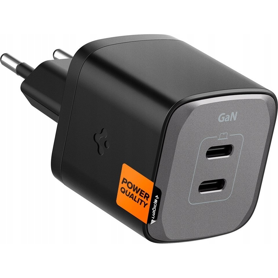 SPIGEN ARCSTATION PRO Hálózati Töltő 2 Type-C Aljzat 45 W, PD Gyorstöltő 3.0, Fekete (ACH05154)